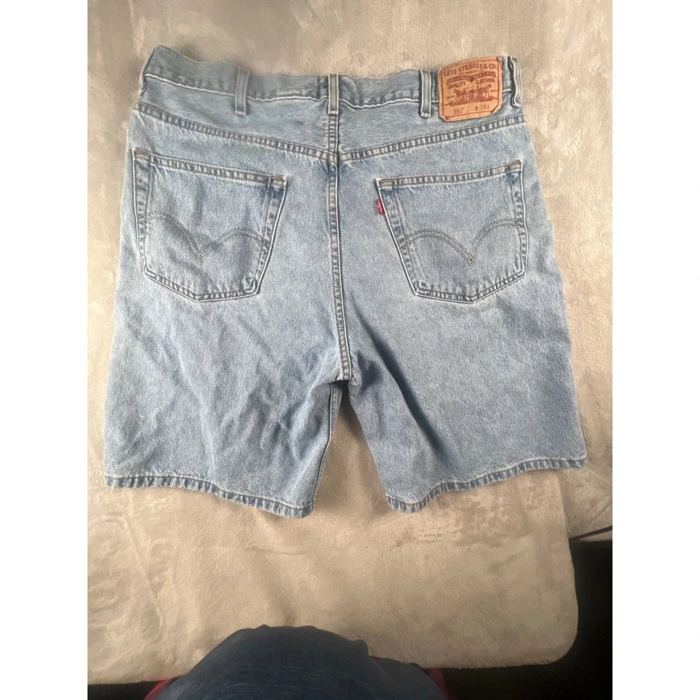 Levis 550 Relaxed Fit Denim Shorts Mens 38 Light Wash Blue Cotton Jorts